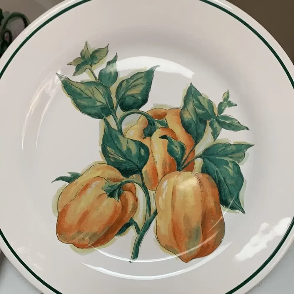 Set of 3 Willam Sonoma Harvest Vegetable Salads Plates 8”